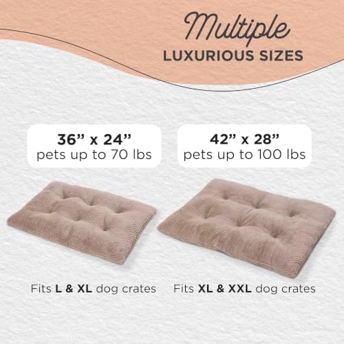 Best Friends by Sheri Comfy Crate Dog Bed Washable, Mushroom, 36" x 24"
