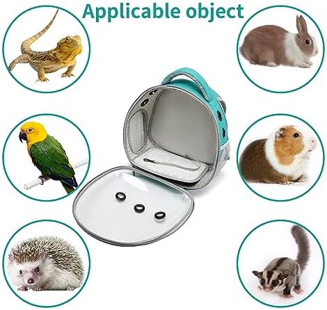 Portable Travel pet Backpack Carrier Hamster Bag Guinea Pig Bird Small Dog cat Turtle Carrier Rabbit Cage Squirrel Bearded Dragon Breathable Hangbag (Green)