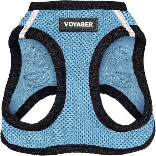 Voyager Step-in Air Dog Vest Harness - Baby Blue/Black Trim, Medium