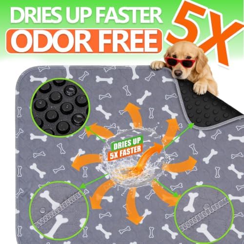 Puppy Pee Pads with Pheromones Reusable Puppy Potty Pads for Dogs Washable Puppy Pee Pads for Cats Leakproof & Odor Control Non-Slip Puppy Training Pads for Home Travel Brown M