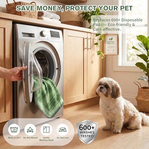 Washable Reusable Dog Pee Pads for Cats 2 Pack Waterproof Non-Slip