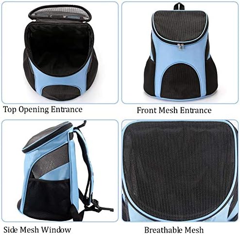 ESUPPORT Dog Carrier Backpack, Pets Bag Carrier Pet Outdoor Backpack Holds Dogs up to 3 kg, Dog Travel Bag with Mesh Window for Walking Hiking Bike Camping Outdoor and Motorcycle