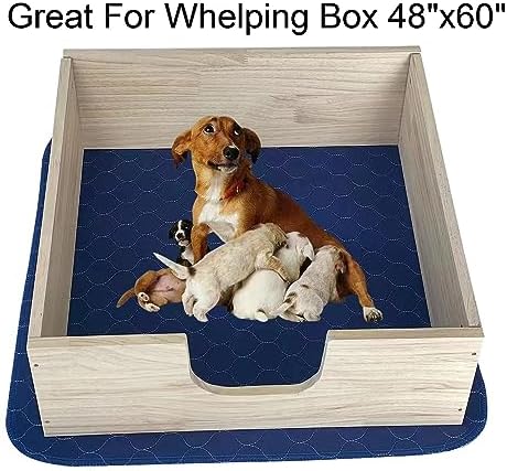 2Pack Dog Pads Washable 53”x65”,Pee Pads Waterproof,Anti Skid for Whelping Training