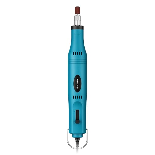 Andis 66820 EasyClip 2-Speed Pet Nail Grinder, Blue | All-in-one kit: drum attachments, sanding wheels, grinding stone, dog nail clipper alternative