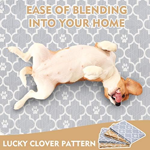 KOOLTAIL Washable Pee Pads for Dogs, 4 Packs Super Absorbent Leakproof & Non-Slip Dog Pee Pad Large, Reusable Puppy Training Pads Waterproof, Pet Mat Rug for Whelping,Floor,Crate Cats Animals, 24"x36"