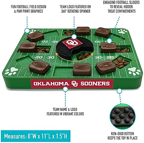 Pets First NCAA Oklahoma Sooners Puzzle Toy, Puzzle Treat Dog Toy, Interactive Dog Treat Toy, Dog Puzzle Feeding Slow Toy