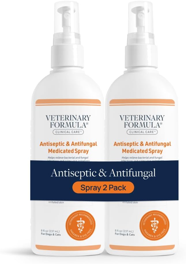 Veterinary Formula Clinical Care Antiseptic/Antifungal Spray, 8 oz, 2-Pack | Helps Soothe Red, Scaly & Greasy Skin, 2-Pack