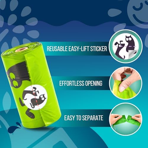 Pet N Pet Poop Bags for Dogs, 360 Count, Unscented, Plant Based Thick