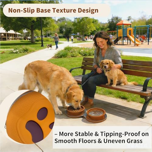 2-in-1 Collapsible Dog Travel Bowl Portable Silicone Carabiner