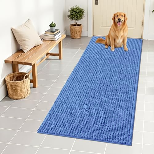OLANLY Dog Door Mat for Muddy Paws 59x24, Extra Absorbent Chenille Mud Mat