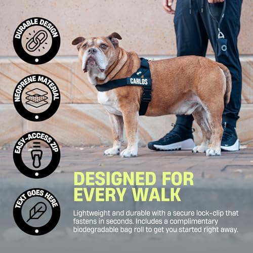 Dog Friendly Co. Poop Bag Holder for Leash, Dog Waste Bag (Hi-Vis Orange)