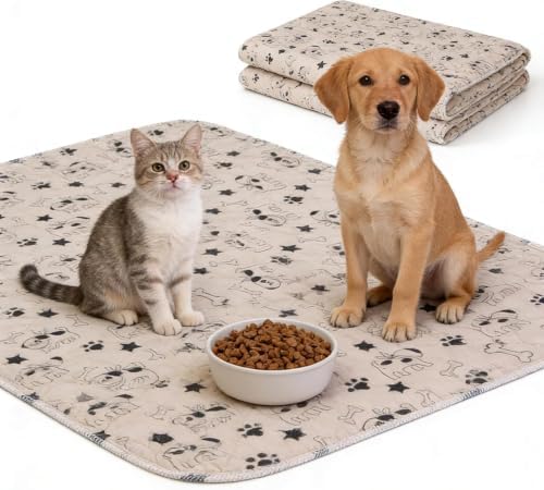 Puppy Pee Pads with Pheromones, Non-Slip Leakproof Dog Pee Mat , Washable Reusable Puppy Training Pads,Odor Resistant Absorbent Pad for Dogs and Cats (S: 15.7" × 23.6")