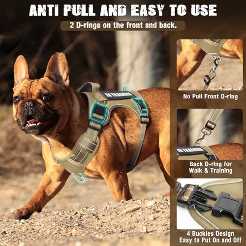 Tactical Dog Harness and Leash Set Small Sized Dog+10 Dog Patches