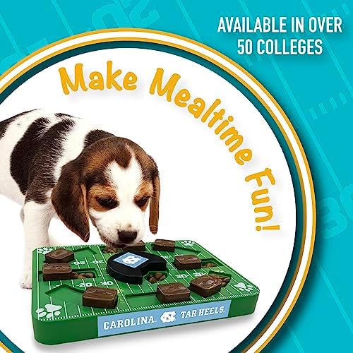 Pets First NCAA University of NC Puzzle Toy, Puzzle Treat Dog Toy, Interactive Dog Treat Toy, Dog Puzzle Feeding Slow Toy