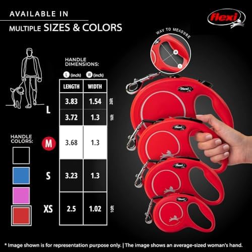 FLEXI® Classic Tape Retractable Dog Leash, Medium, 16 ft - Red