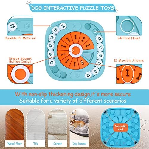 FOXMM Dog Puzzle Toys,Interactive Treat Puzzle Dog Toy for IQ Training