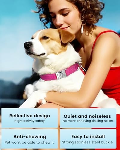 Silent Dog Collar Personalized with Name Phone Number Laser Engraved