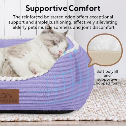 Zerbuger 25in Violet Rectangle Cat Dog Bed Machine Washable Sleeping Sofa