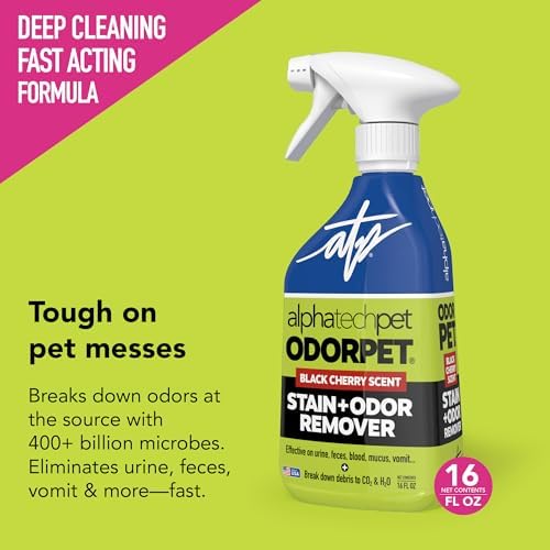 ATP OdorPet Stain and Odor Remover Spray, Black Cherry Scent, 16 Fl Oz