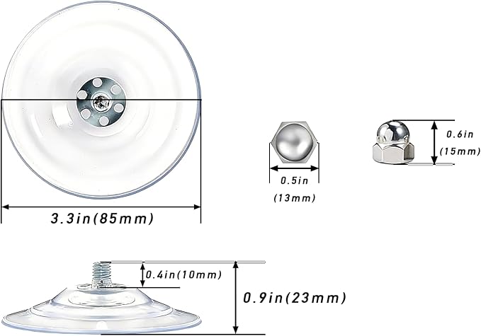 8 Pack Cat Window Perch Suction Cups with Screws, Holds up to 40 lbs Strong Adhesive Replacement Suction Cups for Foldable & Cordless Cat Window Hammock Seat