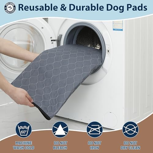 Bunlitent Reusable Puppy Pads 36" x 48", 3 Pack, Grey, Whelping pad