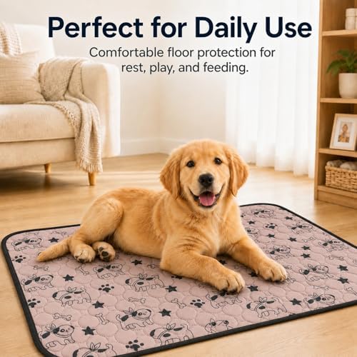 Washable Dog Pee Pad, Reusable Waterproof Puppy Pad, Coffee, Small