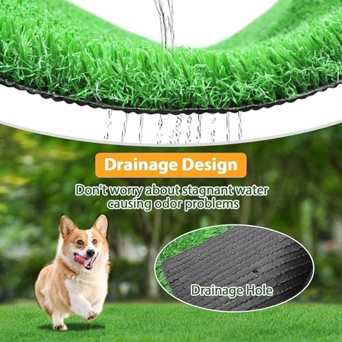 Artificial Grass Rug Turf for Dogs Indoor Outdoor Fake Grass for Dogs Potty Training Area Patio Lawn Decoration (25.6 x 19.7 Inch (Pack of 2))