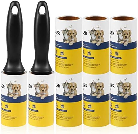 Lint Roller Pet Hair Remover - Sticky Lint Remover Rollers for Clothes Pet Hair Cat 8 Pack