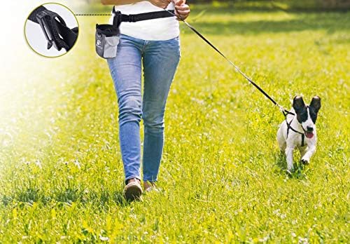 AMZNOVA Dog Treat Pouch Treatnow Dog Treat Bag, 3 Cups, Grey | Training Pouch with Waist Belt & Clicker for Training & Walking, Waist Clip On Snack Fanny Pack for Pet