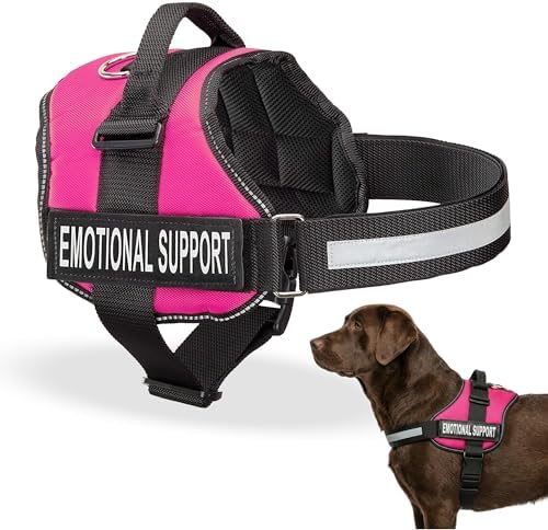 Industrial Puppy Emotional Support Vest Harness, Large 27-33 in, Pink