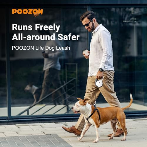 Retractable Dog Leash, 360° Tangle Free, 16 ft Strong Nylon Tap for Pets, Walking Leash for Medium and Large Dogs, Heavy Duty, One Button Break and Lock, Up to 66 lbs
