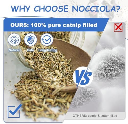 Nocciola 3 Pack Catnip Toys for Cats, Funny Cat Toys Filled with 100% Pure Organic Catnip, Safe Kitten Teething Chew and Kicker Toys, Stress Relieving Fun for Indoor Cats, Blue
