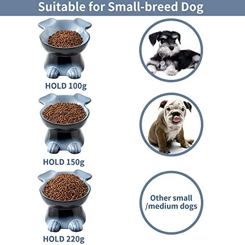 Nihow Elevated Ceramic Dog Bowls: 6.5 Inch Raised Dog Bowl for Food & Water