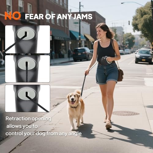 Twoear 30FT Retractable Dog Leash for Medium & Large Dogs up to 110 LBS
