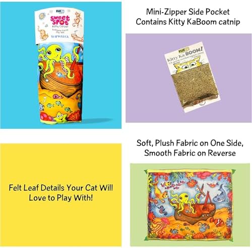 FUZZU Sweet Spot Kitty Carpet with Catnip | Cat Nip Carpet | Carpet for Cats (Shipwreck)