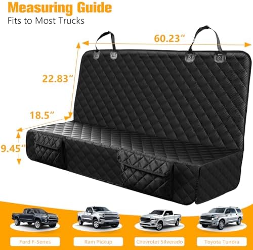 PETICON Dog Car Seat Cover for Back Seat, Rear Bench Seat Cover for Trucks