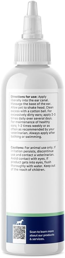 Ear Cleansing Solution - Sweet Pea Vanilla - 12oz | Ear Cleaner & Drying Solution for Dogs & Cats w/Aloe Vera to Wash Debris and Wax - Odor & Irritation Relief