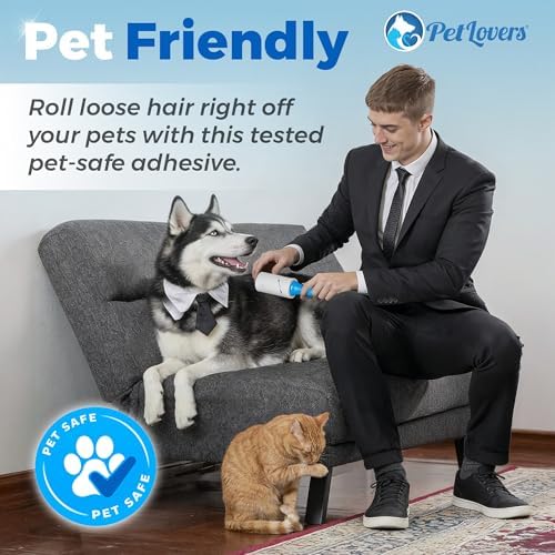 PetLovers Extra Sticky Lint Roller Mega Value Set 900 Sheets for Pet Hair Removal and Clothes, Dog and Cat Lint Remover, 10 Pack