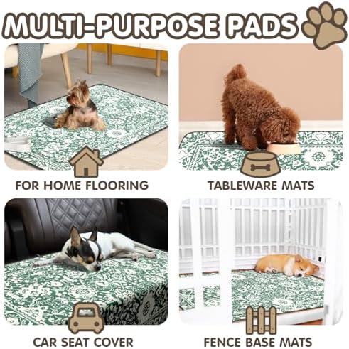 2PC Non-Slip Reusable Pee Pads, Washable Absorbent Dog Mat 35x24in