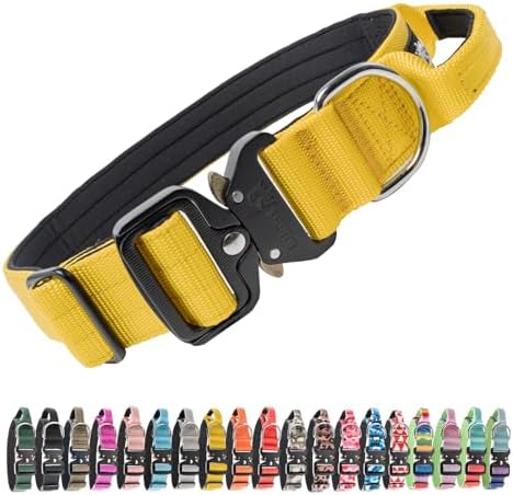 TSPRO Tactical Dog Collar, Heavy Duty Quick Release Metal Buckle and Handle