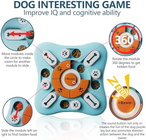 FOXMM Interactive Dog Treat Puzzle Toys for IQ Training&Mental Stimulating
