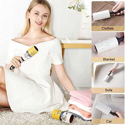 Lint Roller Pet Hair Remover - Sticky Lint Remover Rollers for Clothes Pet Hair Cat 8 Pack