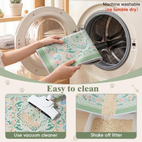 Bienbee Cat Litter Mat, 2 Pack 33" x 22" Machine Washable for Litter Boxes