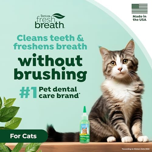 TropiClean No Brush Cat Toothpaste, Easy to Use Cat Dental Care, 2oz