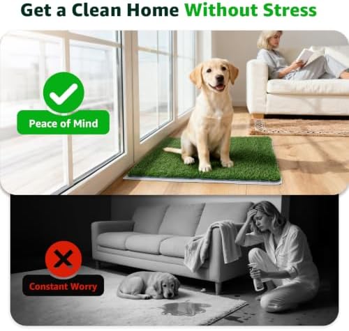 Artificial Dog Grass Pee Pad 18.75"x15" 2 Pack, Indoor Potty Training Turf