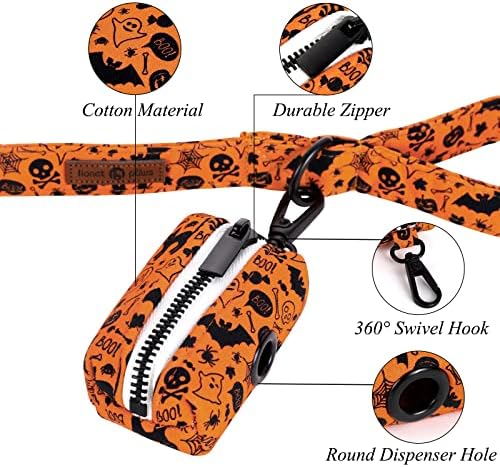 Lionet Paws Cute Dog Poop Bag Holder, Cotton Dogs Bags Dispenser, Matching Dog Collar