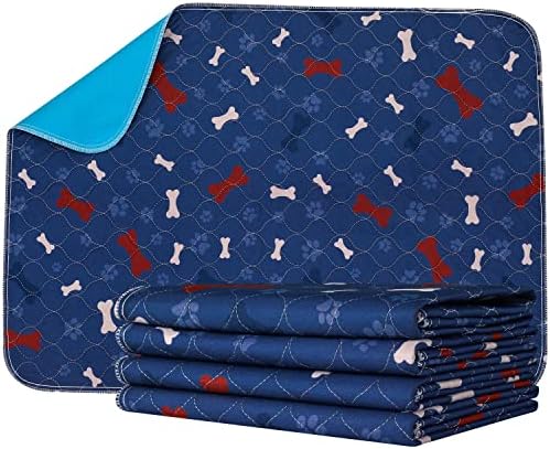Washable Pee Pads for Dogs & Puppy Potty Training - Waterproof, Non-Slip, Fast Absorbing Reusable Whelping Pads for Dog Playpen & Guinea Pig Cage