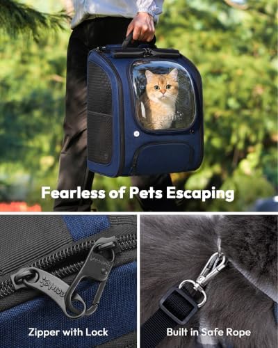 Pecute Cat Backpack Carrier,Large Space Cat Bubble Backpack,Ergonomic,Blue