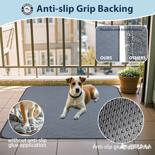 Bunlitent Reusable Puppy Pads 48" x 65", 3 Pack, Grey, Whelping pad