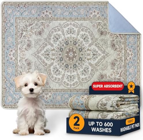Washable Pee Pads for Dogs 2 Pack, Puppy Pads with Pheromones, 2026 Upgraded PuppyPad 18"x24" Super Absorbent Waterproof Pet Training Pads, Non-Slip Potty Pads for Crate,Floor,Sofa